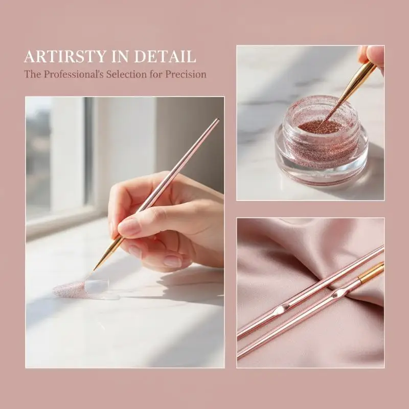 3Pcs Nail Art French Stripe Line Painting Pen Set Acrylic 3D Fine Tip Manicure Drawing Tool for Home DIY Nail Decoration