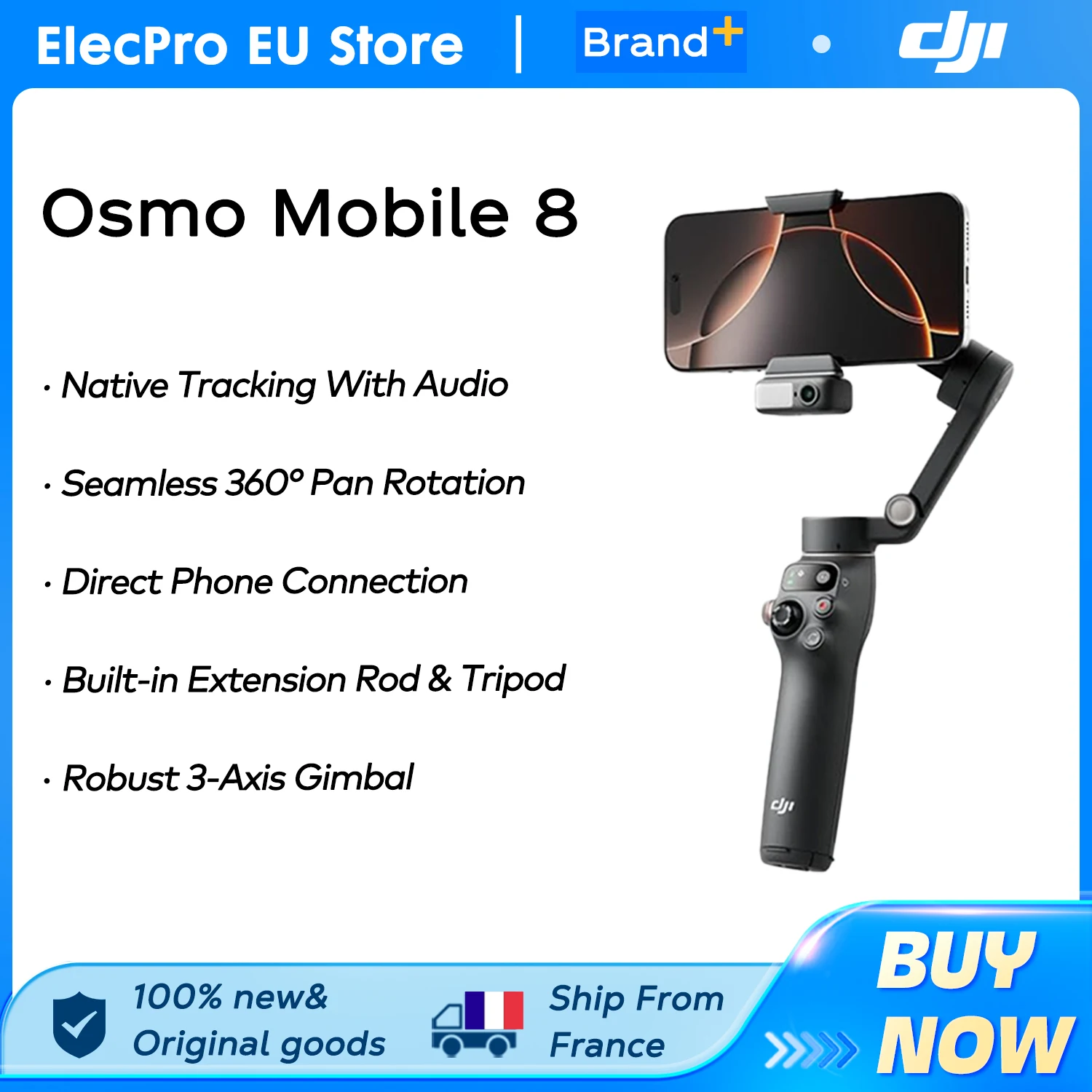 Dji Osmo Mobile 8 OM8 Smartphone Gimbal Stabilizer 3 Axis Mobile Phone Gimbal Original Brand New OM8
