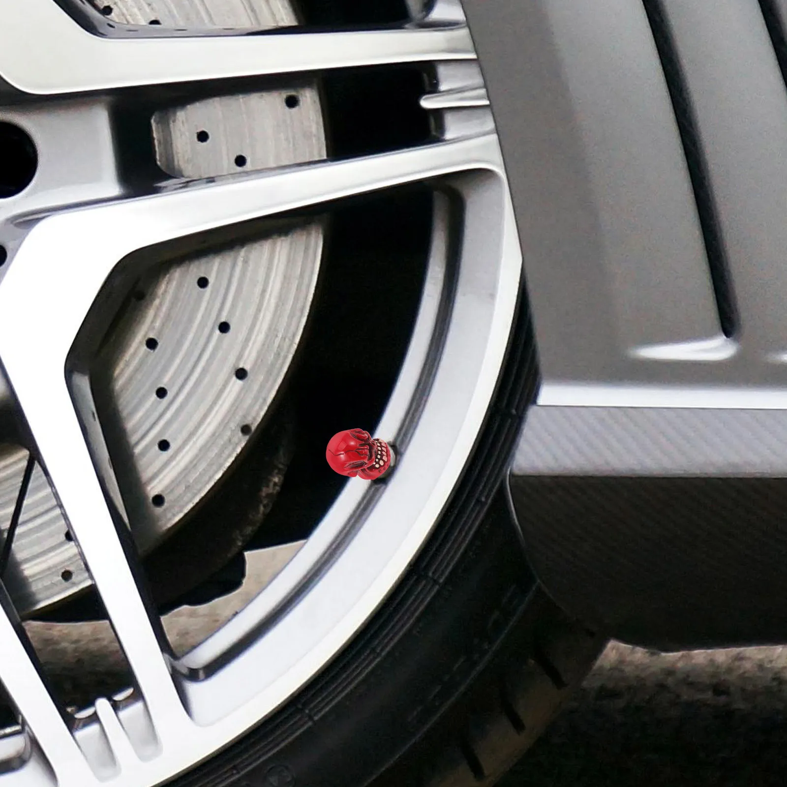 

4 шт. универсальные колпачки для клапанов шин, полимерные чехлы в стиле черепа, крышки для штока клапанов для автомобиля, мотоцикла, защита воздушных клапанов