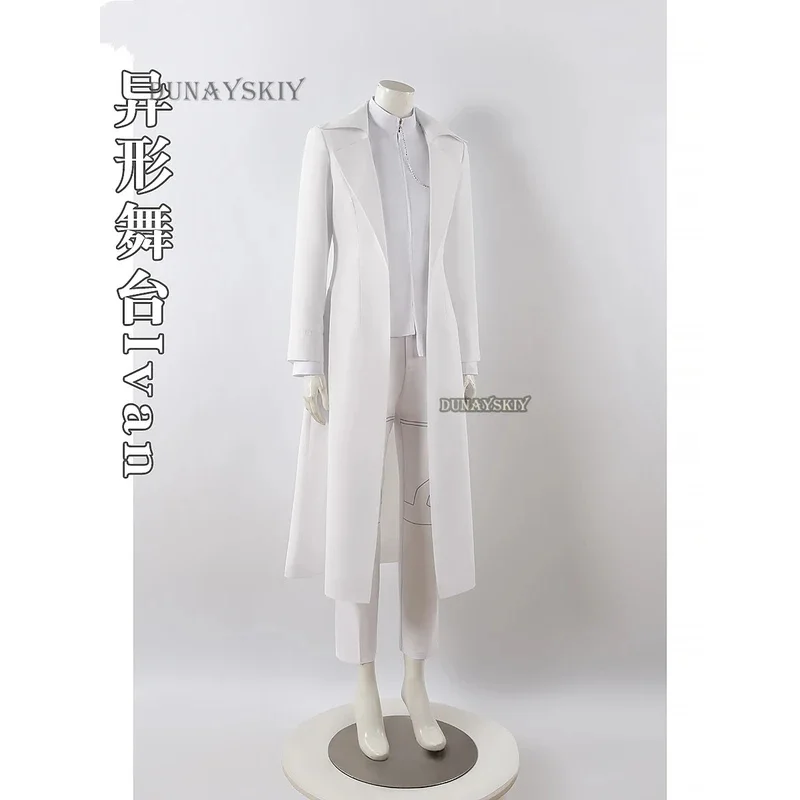 Ivan Alien Stage Anime White Sorrow Cosplay Black Wig Role Playing Party Pants Belt Halloween Carnival Costume Outfita;6'x,9;y'