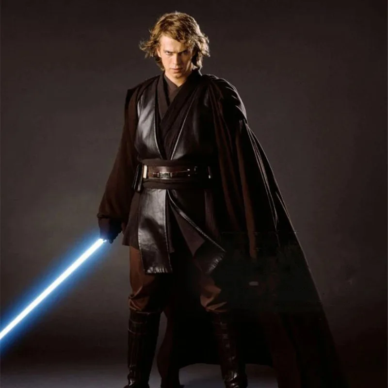 Wars Anakin Jedi Knight Cosplay Costume Hood Cape Anime Classic Movie For Men Women Halloween Fancy Brownx;8'm6,