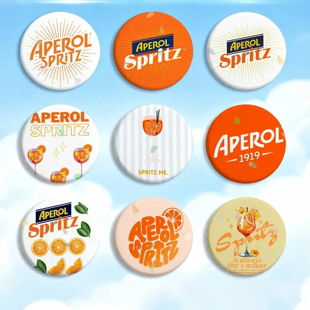 

Cocktail LOGO A-APEROL S-SPRITZ Badges Creative Tinplate Button PinsBrooch Badge Clothes Backpack