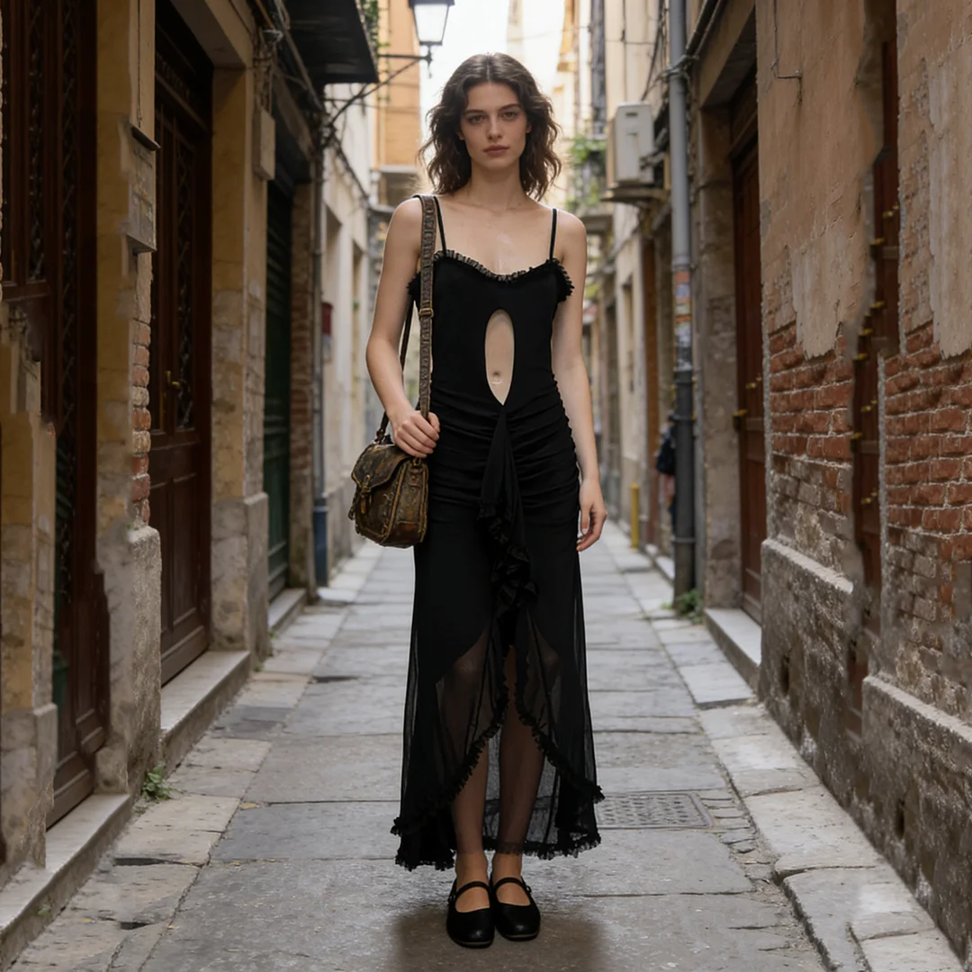 Women's Summer Jumpsuit Hollow Mesh Lace Irregular Long Skirt Suspender Jumpsuit for Women New Collection
