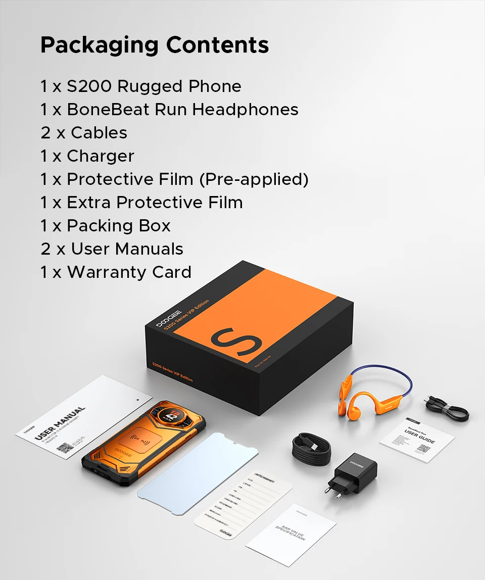 World Premiere DOOGEE S200 5G Rugged Phone 6.72" 120Hz Display 48GB RAM 256GB ROM 100MP AI Main Camera 10100mAh Android 16 NFC