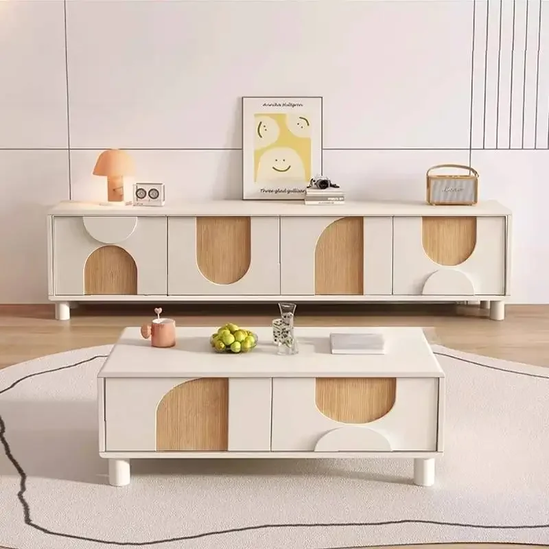 Creative Adjustable Stable Rustic Tv Cabinet White Reliable Sophisticated Premium Tv Cabinet Meuble Television Home Furniture
