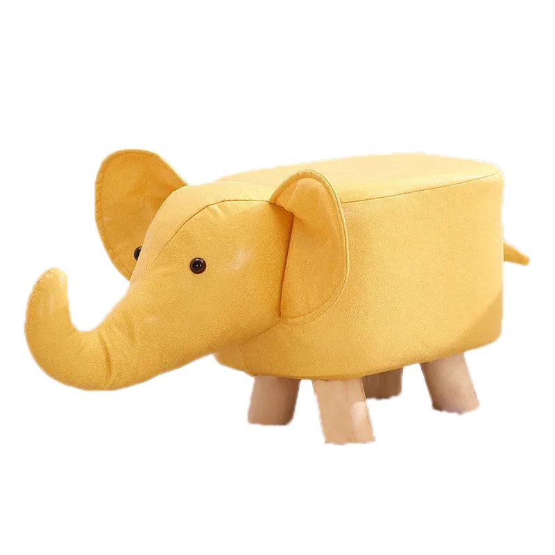 Children\'s Real Wood Low Stool Cartoon Animal Stool Household Furniture Creative Lovely Animal Stool Shoe Change Stool Footstool