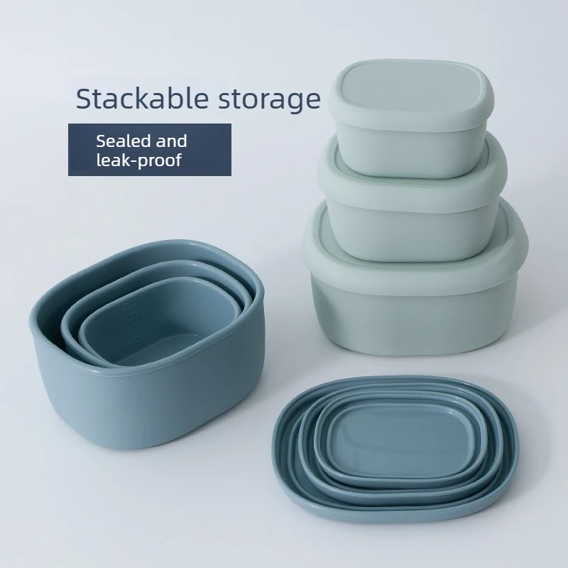 BPA-Free Food-Grade Silicone Bento Box, Microwave Safe, Mini Lunch Box for Toddler & Family Use