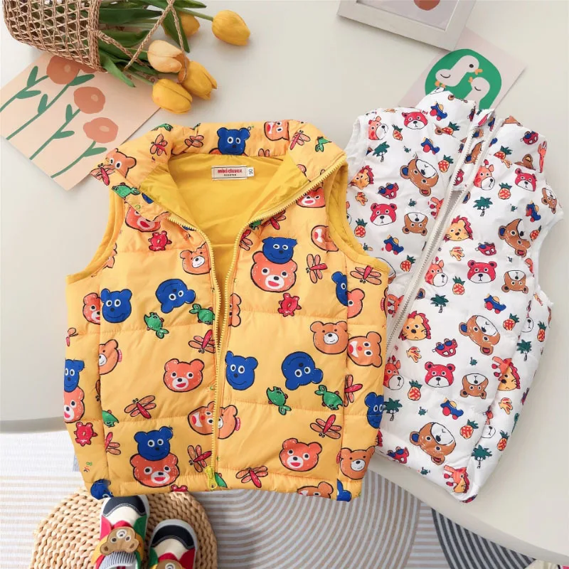 سترة كلاسيكية لخريف وشتاء 2024 للأولاد والبنات من القطن مطبوعة بالكامل سترة دافئة للأطفال لارتدائها #4