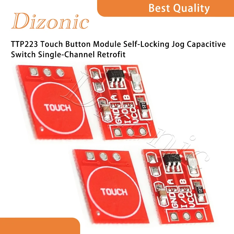 

Dizonic TTP223 Touch Button Module Self-Locking Jog Capacitive Switch Single-Channel Retrofit