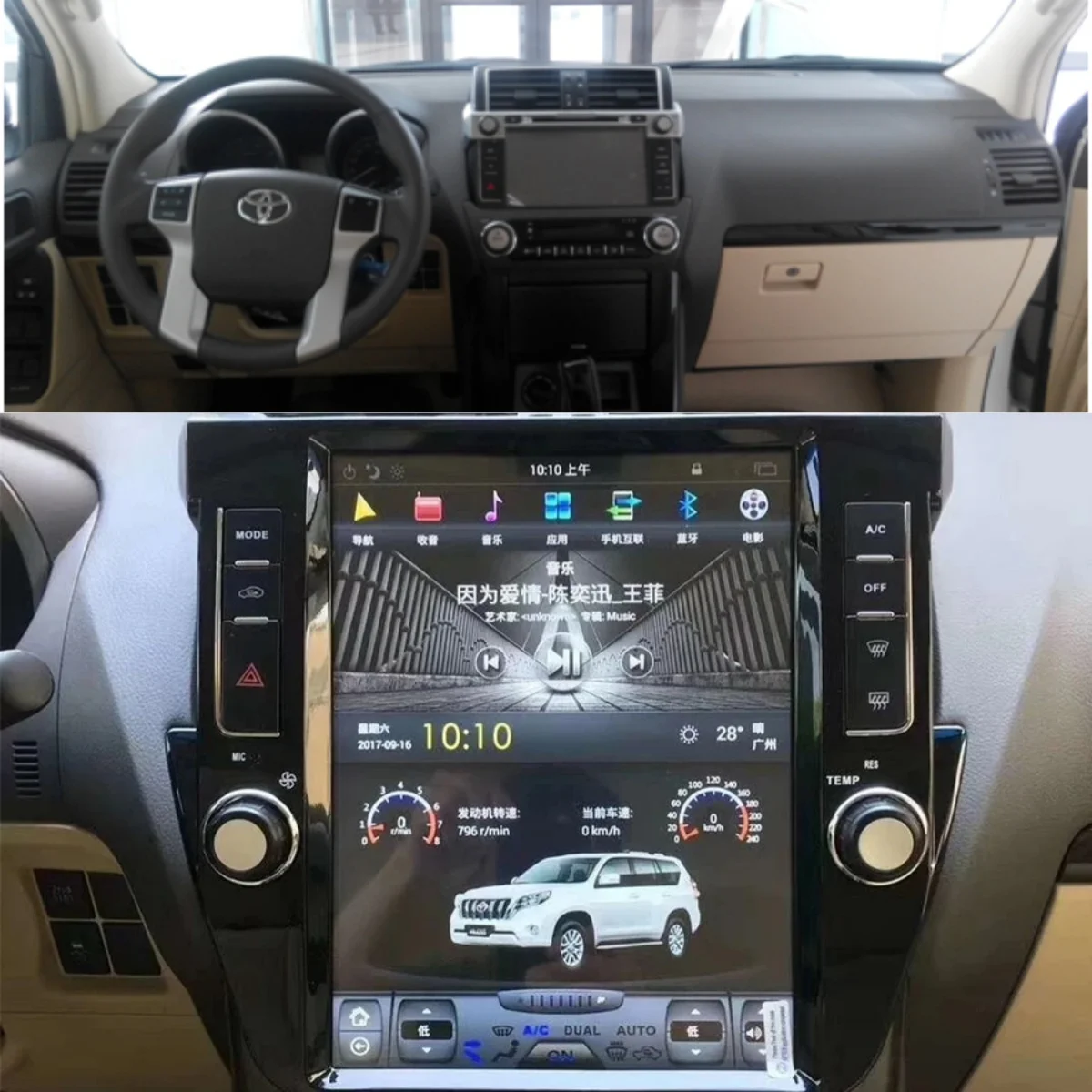 

256GB Android13 Auto Car GPS Navigation For TOYOTA LAND CRUISER Prado 150 2014-2017 Headunit Multimedia Player Wireless Carplay