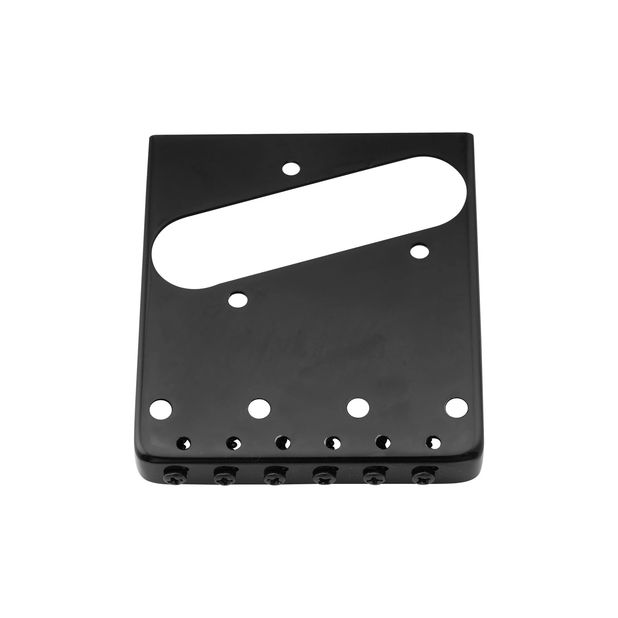 Musiclily Pro 54mm Vintage Tele Bridge with Barrel Brass 6-Saddle for Squier and Import Telecaster Style Electric Guitar, Black