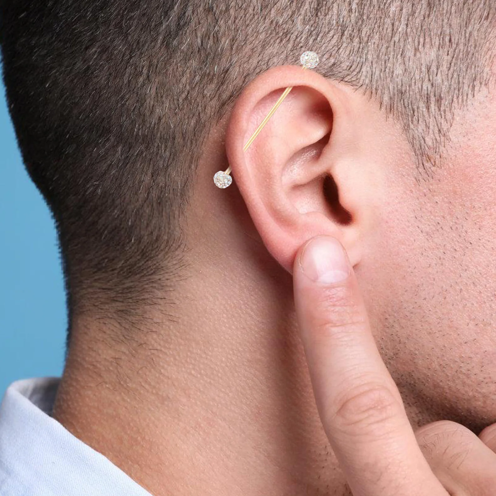 

8pcs Stainless Steel Ear Expander Screw Set Barbell Earring For Industrial Piercing Jewelry Men Women Golden Arrows