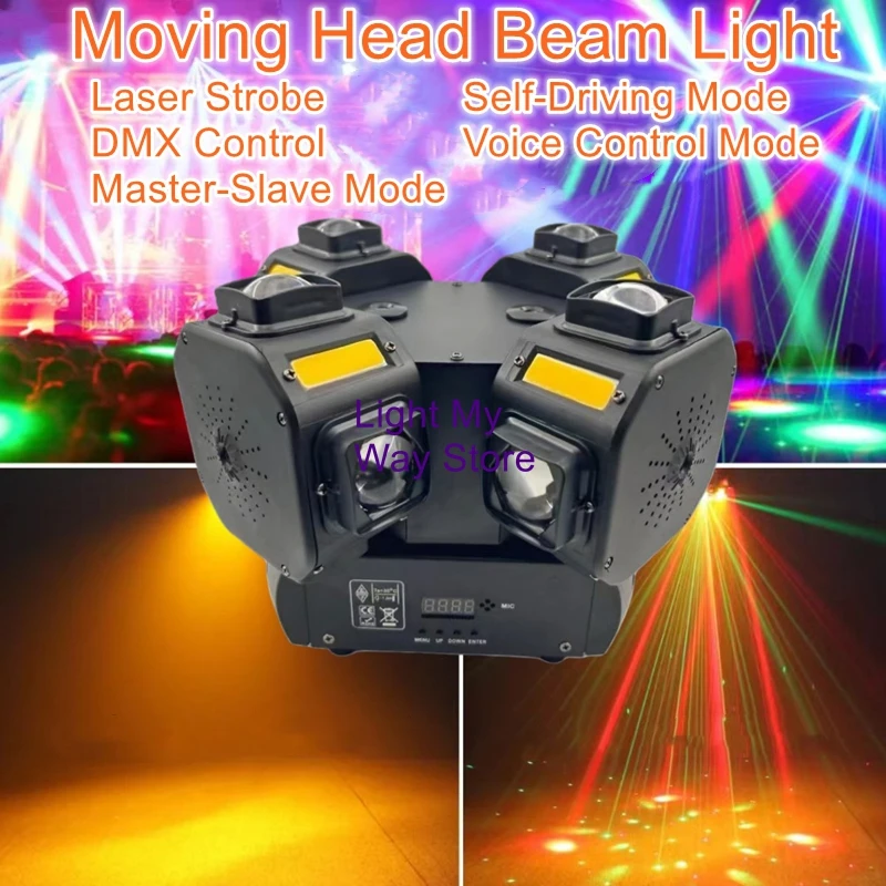 

Shaking Beam Light Four-Head Gecko Stage Lighting Laser Strobe Effect Bar Live Streaming Rotating KTV