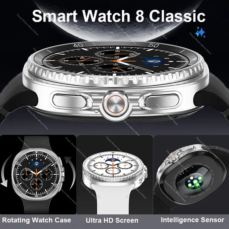 2025 새로운 스마트 시계 8 클래식 46mm 울트라 HD 화면 ChatGPT GPS NFC 나침반 시계 블루투스 통화 방수 Smartwatch 남성 여성