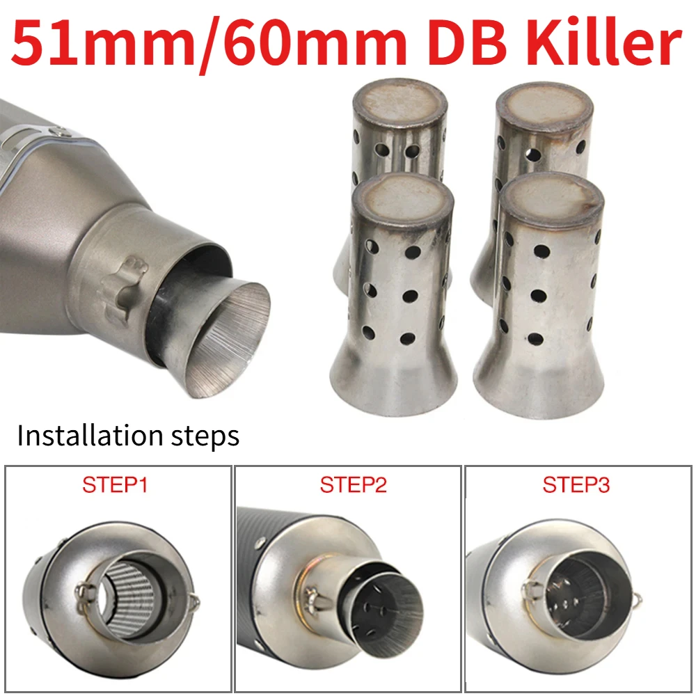 

Motorcycle Exhaust Muffler DB Killer 51mm /60mm For Kawasaki Z650 NER-6N Z1000SX Ninja 300 EX300 Z300
