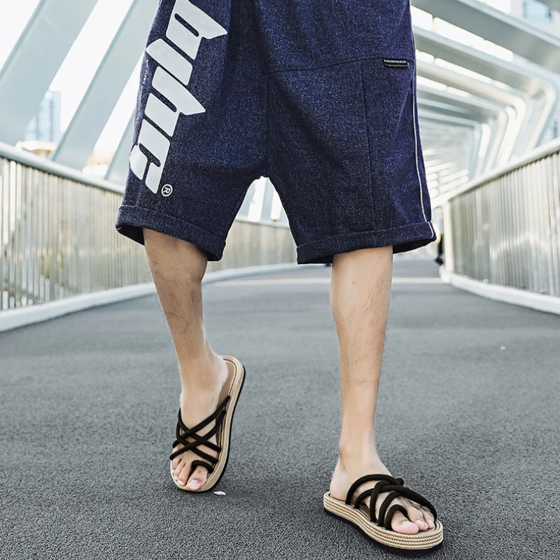 Chanclas De cuerda tejida De verano para Hombre, Sandalias