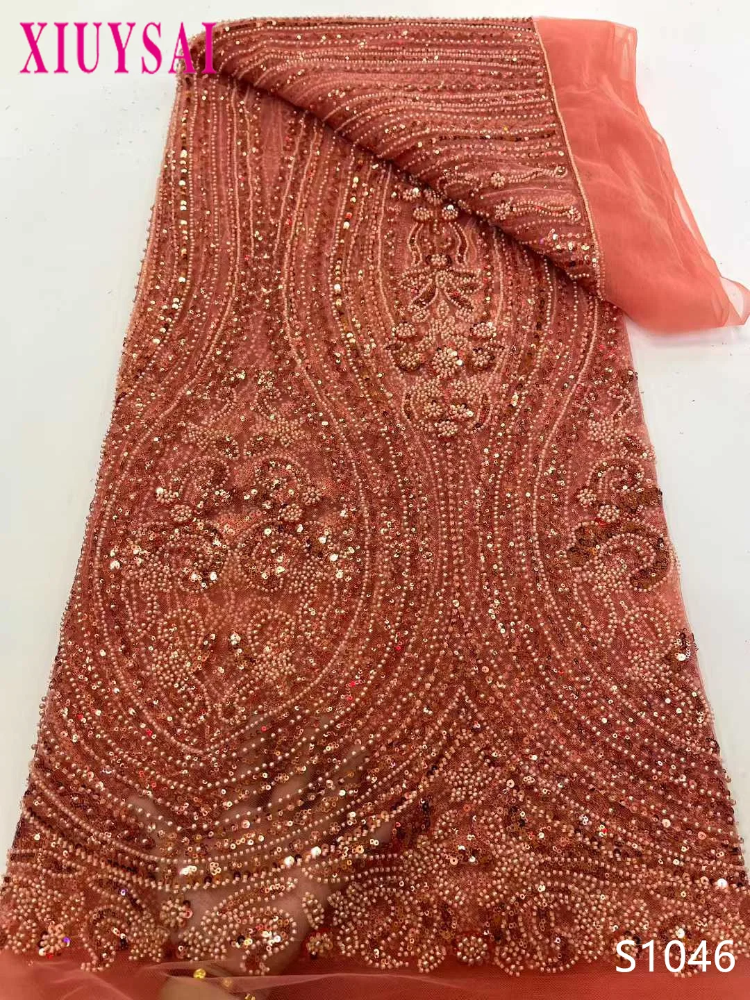 

Розовая африканская кружевная ткань 2025, блестки, вышивка бисером, нигерийская свадебная ткань для жениха, высокое качество, французский тюль, кружевная ткань для свадьбы