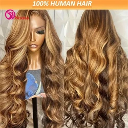 200 Gęstość Highlight Body Wave Lace Front Wigs 13x6 Human Hair 4/27 Honey Blonde 13x4 Hd Lace Frontal Wig Pre Plucked