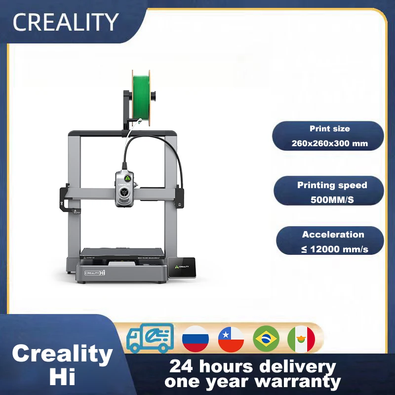 Creality Hi 3D Printer Core XZ Motion 500mm/S Speed Multi-color printing Auto Leveling 260*260*300mm Metal Build Printer