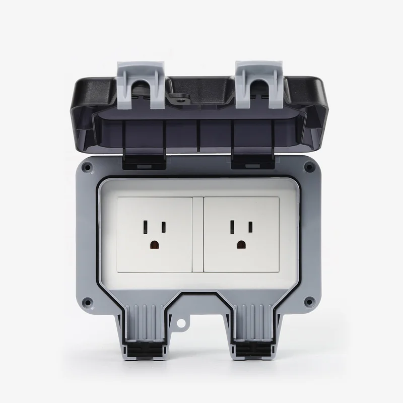 

All-Weather Dustproof and Waterproof Socket 220V Eu Wall Sockets Built-in Outlet Multi Electrical Socket IP66 Wall plug