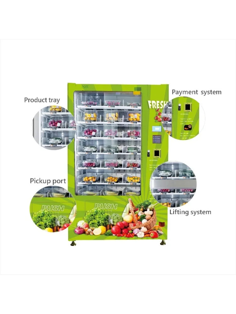 Customized Cost-effective Fresh Food Vending Machine with Large Capacity and Lifting System Let Goods Pick up Smoothly