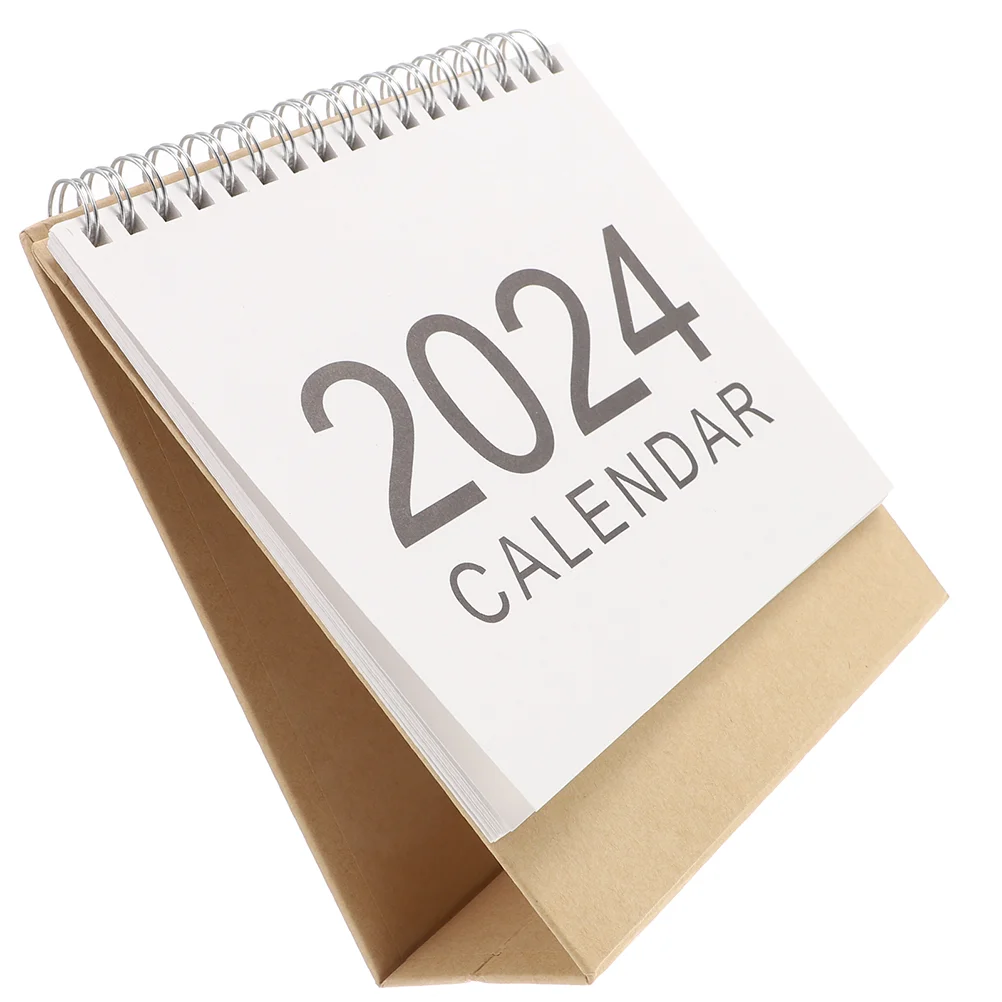 

2024 Desk Calendar Office Decor Desktop Vintage Table Paper Calendar-2024 Freestanding Flip Work