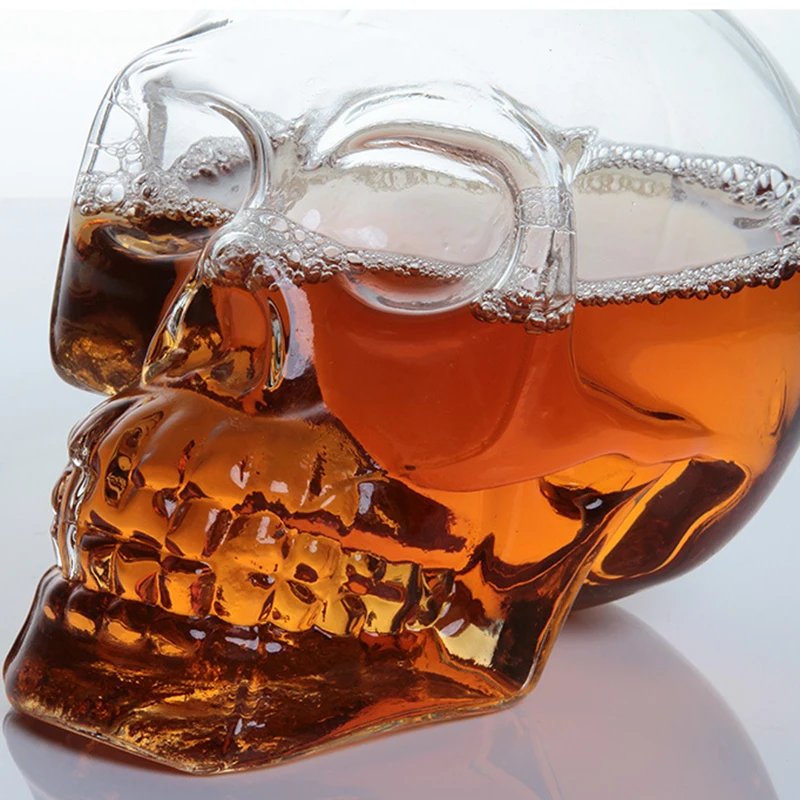 Creative Skull Head Decanter Crystal Bottle Vodka Wine Decanter Bottle Wine Glass Beer Glass Spirits Cup Whisky Water Glass Bar