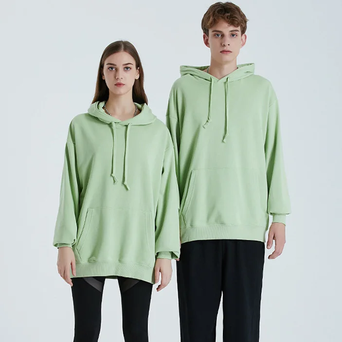 herfst 330g katoenen dunne trui met capuchon dames casual oversized truien paar hoodie dames sweatshirt effen jeugd streetwear