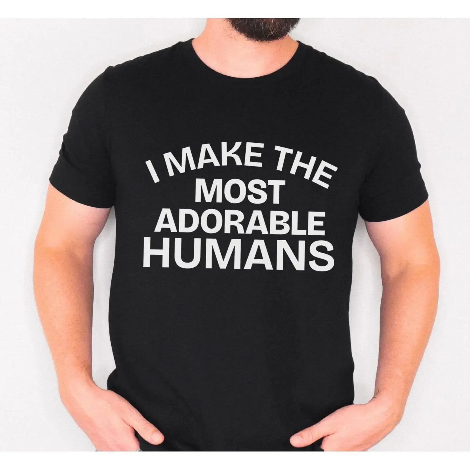 I Make The Most Adorable Humans Men's T Shirt Funny Dad Pregnancy AnnouncemenT Father's Day for Expecting New vintage Washed