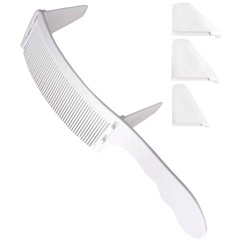 1 Set Barber Haircut Comb Curved S-Shaped Handle Flat Edge Precision Cutting Styling Comb For Men Beard Mustache Trimming Tool view 4
