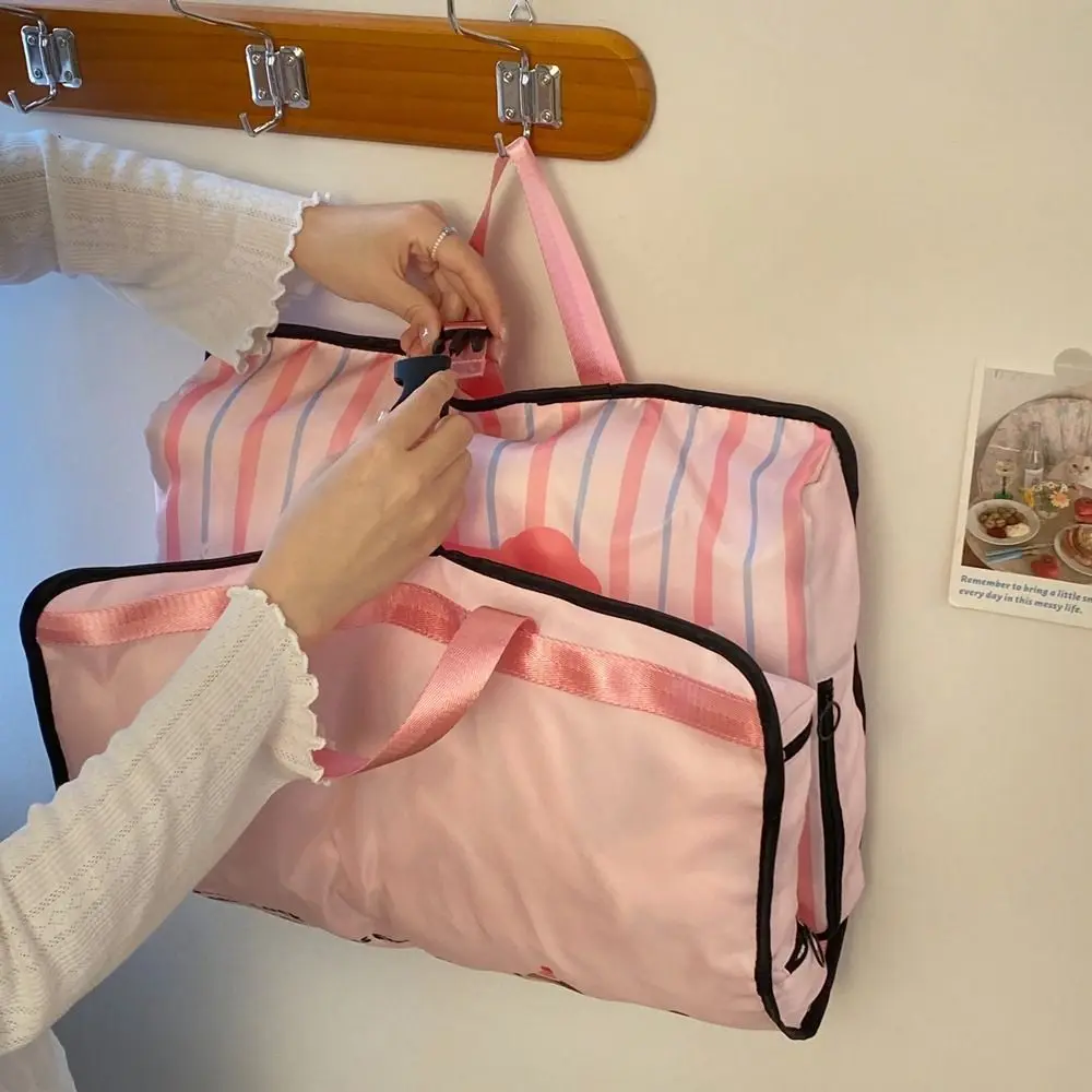 Large Capacity Travel Storage Bag Divided Storage Hanging Luggage Organizing Bag Lightweight with Handle Handheld Sorage Bag