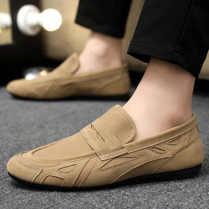 

Hot Selling Plus Size Men's Casual Single Shoes Breathable One Foot Lazy Shoes Soft Soled Driving Shoes
