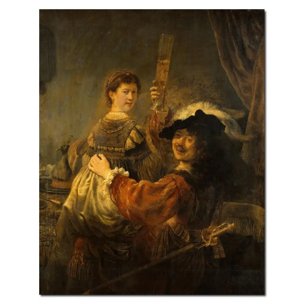 

Classical Portrait Painting The Prodigal Son in the Brothel Rembrandt van Rijn Art Reproduction Handmade High Quality Wall Decor