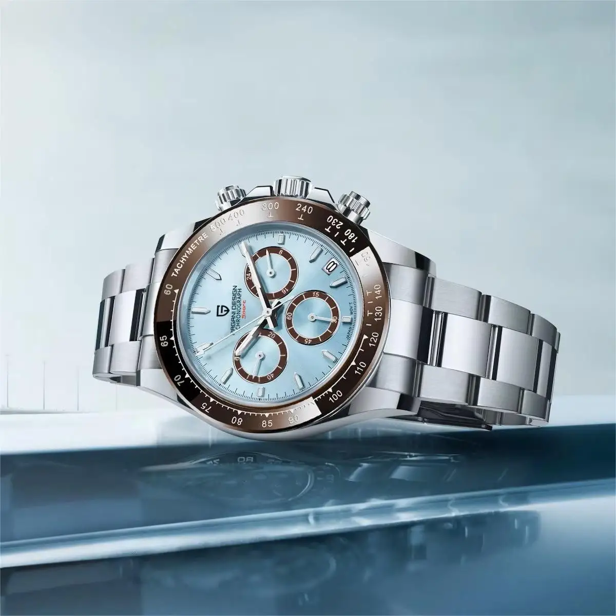 ساعة رجالي PAGANI DESIGN جديد فاخر كرونوغراف ساعات كوارتز للرجل ساعات رياضية الياقوت مرآة ساعة الفولاذ المقاوم للصدأ
