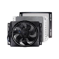 Universal Condenser Radiator Cooling Fan Set 120W 14''x18'' with Radiator Net for Vintage Car Hot Rod Radiator A/C Conditioner
