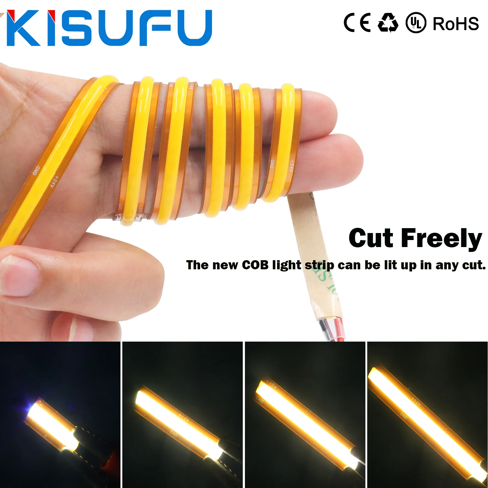 

Free Cut Cob Led Strip 24V 720 528 LEDs/M High Bright 8mm PCB High Density Flexible Linear Lights Wardrobe Cabinet Decor 1-20M