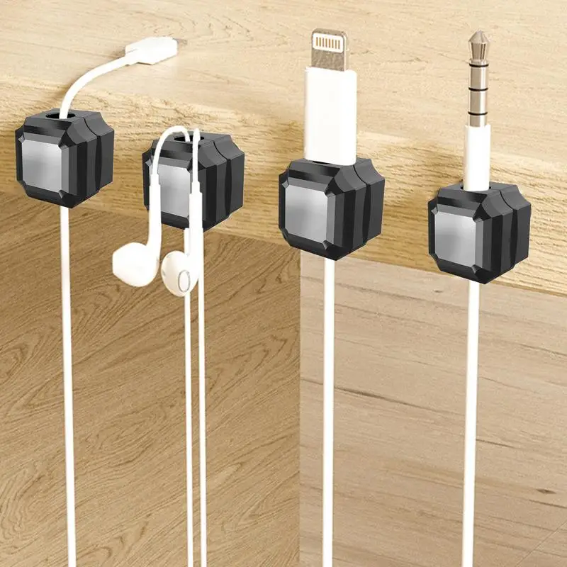 Klip Organiser kabel magnetik dudukan kabel manajemen kawat dudukan kabel manajer Winder kabel pengisi daya dudukan kabel dinding