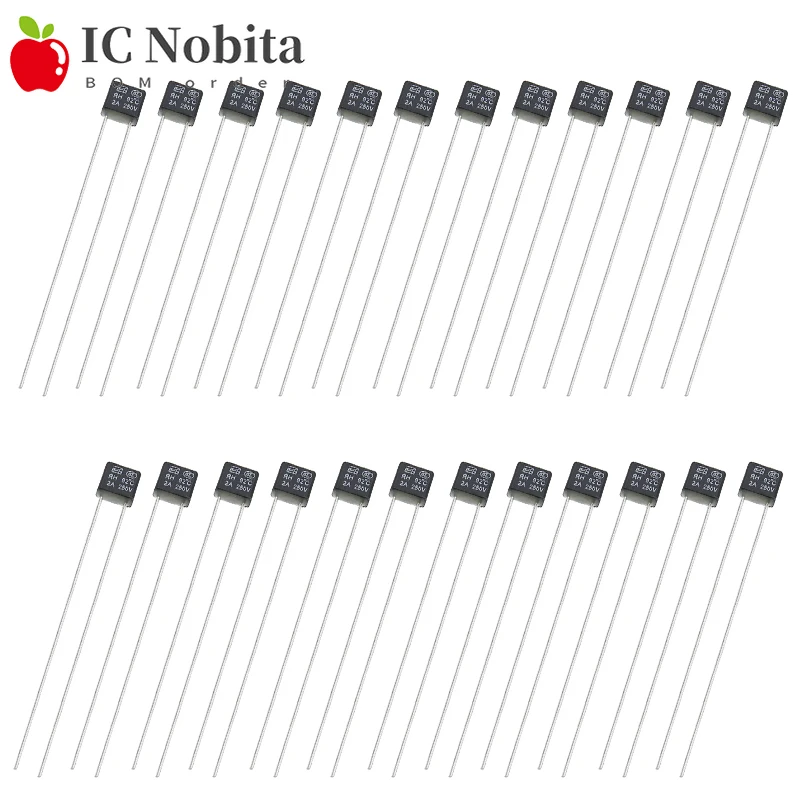 500PCS RH Temperature Fuse 2A 250V RH 92 95 102 105 115 120 125 130 135 140 145 150 Degree Thermal Fuse Fan Motor Thermal Fuses