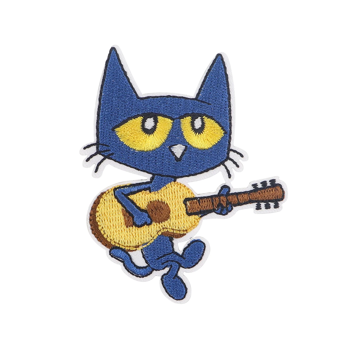 Guitar Cat DIY Embroidered Iron On Patches Badges Patchwork Sewing Applique Jacket Backpack Badges