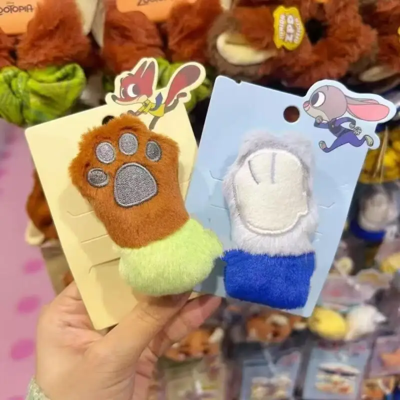 Disney zootopia judy nick macio pelúcia garra forma bobby pin flyaway franja de cabelo fixo outono e inverno decoração de cabelo presente de casal