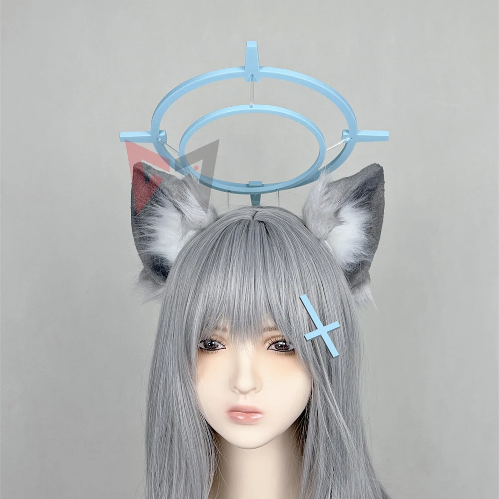 New Blue Archive Shiroko Sunaokami‌ Cosplay Cat Ears Hairhoop Hair Accessories Wig For Game Party  To Custom Made