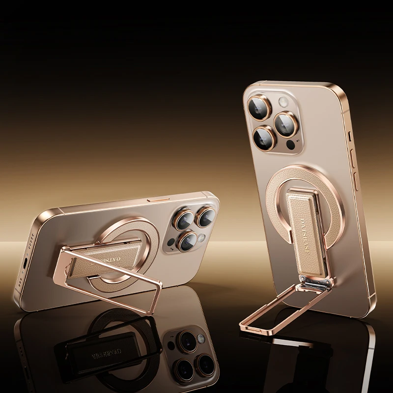 Eary حامل حلقة الهاتف الجلدية المغناطيسية ل MagSafe جراب هاتف قبضة البنصر حامل آيفون 17 الهواء 16 برو ماكس 15 14 13 12