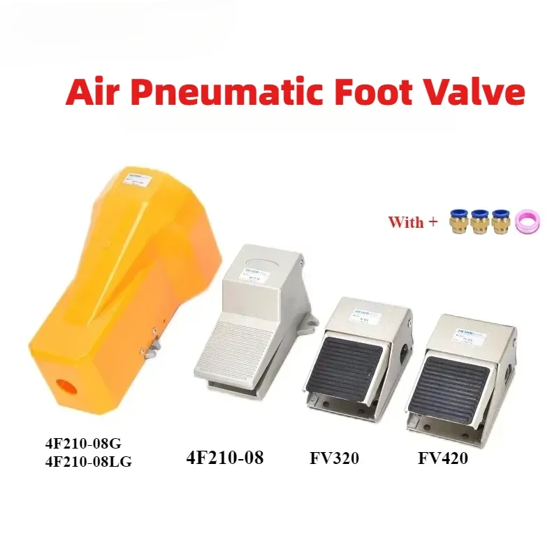 

Pneumatic Foot Valve With Lock FV320 4F210-08 3/2Way 5/2 Way Rubber Nonslip 2 Position 3 4 5 Port Pressure Control