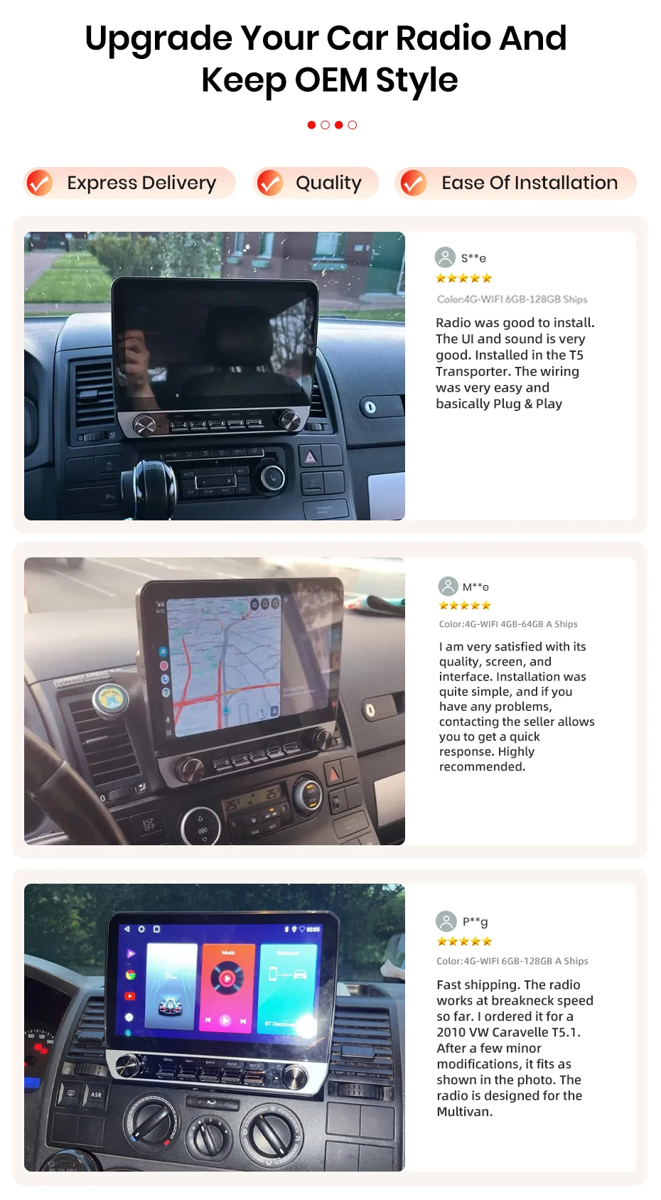 10,1" Autoradio für VW Multivan T5 2003-2015, kabelloses CarPlay, Android Auto, Head Unit, IPS-Touchscreen mit physischen Tasten, DSP, GPS-Navigation, RDS, BT, SWC, Plug-and-Play, 2DIN-Multimedia-Player mit zwei physischen Drehreglern. – Detail 2