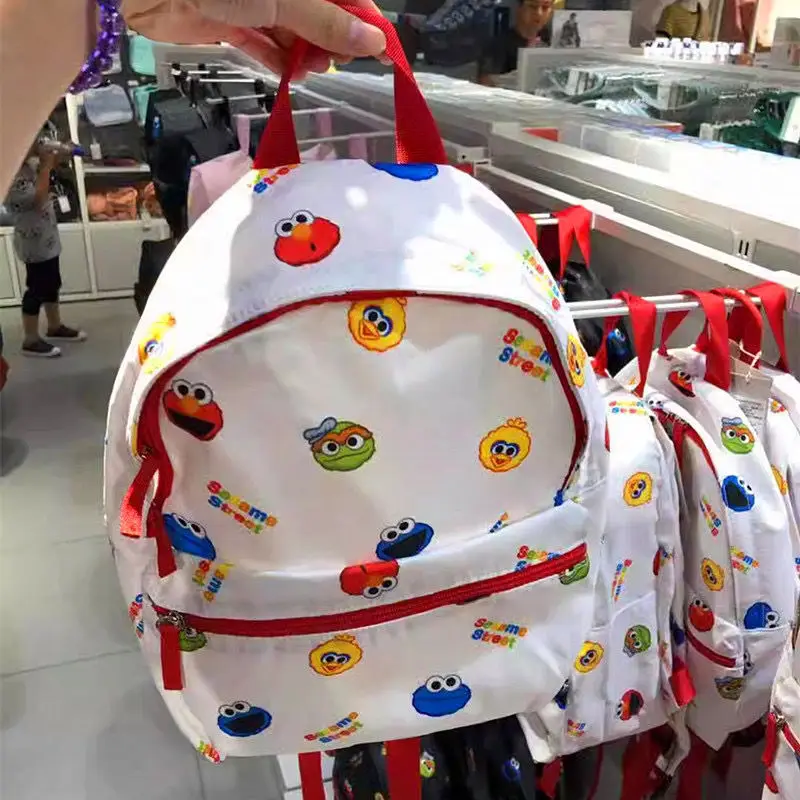 Sesame Street Japanese fashion brand cartoon cute mini backpack travel daily versatile fashion printed backpack holiday gift