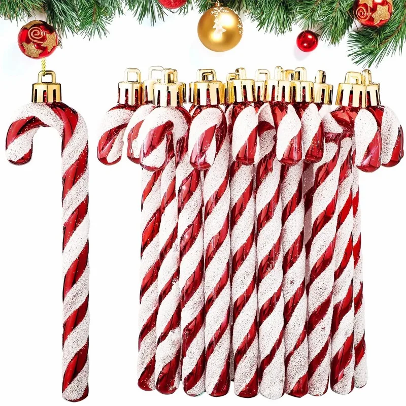 Christmas Acrylic Candy Canes Twisted Crutch Christmas Tree Hanging Ornaments New Year Party Home Decorations Kids Gift Navidad