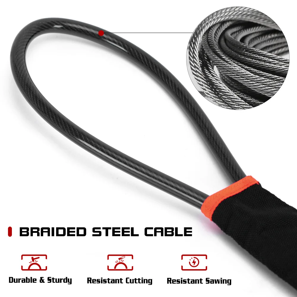 

Universal anti-theft device for car steering wheel lock, safety belt buckle lock, steel cable lock, steel wire rope lock, car