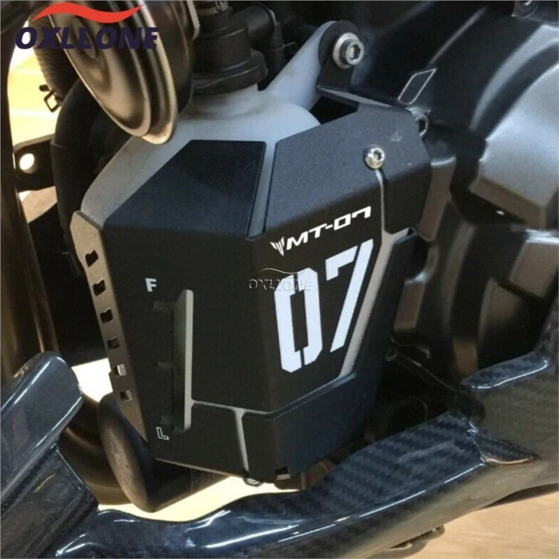 MT07 Radiator Coolant Reservoir Cover Guard For Yamaha MT-07 FZ07 2014 - 2023 2024 2025 2026 Coolant Recovery Tank Shield Cover 