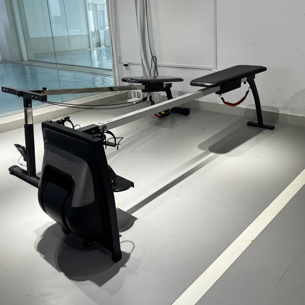 Commercial Swim Ergometer with Variable Resistance, Portable Dryland Swim Trainer for Home & Studio Use