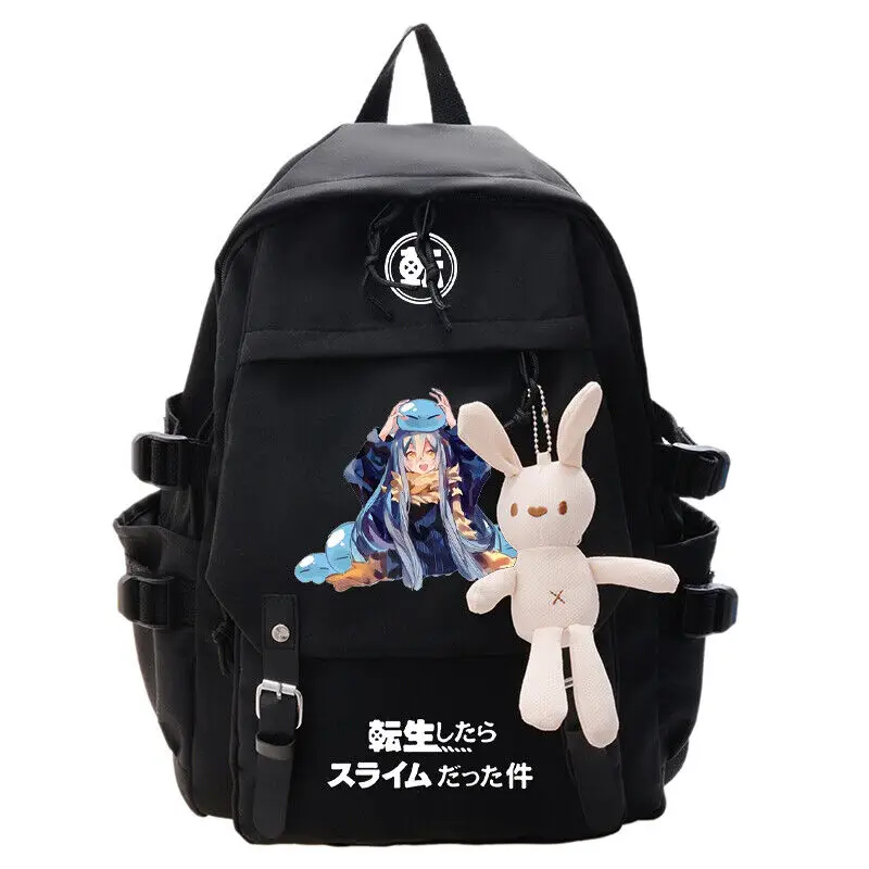 Mochila de Anime para niños y adolescentes, bolsa escolar para estudiantes, como limo reencarnada, color negro